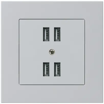 Prise ENC 4×USB kallysto.pro 2400mA gris clair 