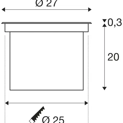 Lampada di terreno LED INS SLV DASAR 270 ASYM 30W 2000lm 3000K IP67/65 ac-pr 