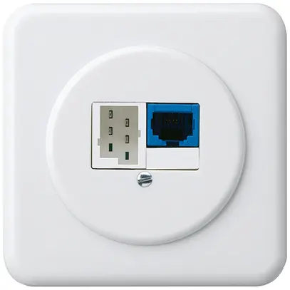 Insert pour prise ENC DSL basico 1×RJ45/1×T+T blanc 