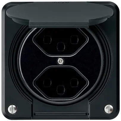 Prise ENC robusto 2×type 23 noir 