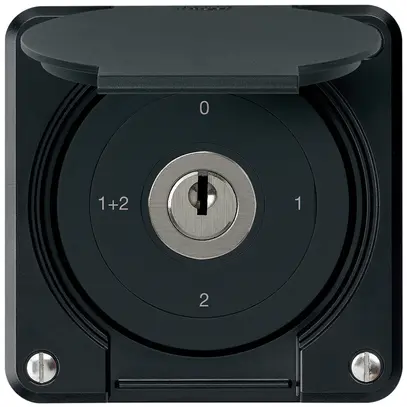 Interruttore a chiave INC robusto IP55 con copertura S1/1P nero 