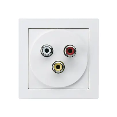 Anschlussdose kallysto A 3 RCA Audio+Video weiss 