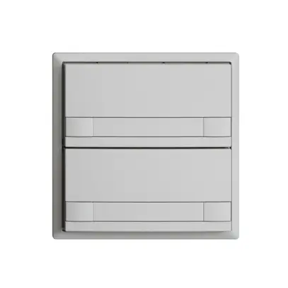 Poussoir ENC KNX 2× EDIZIOdue colore gris clair RGB sans LED avec insert papier 