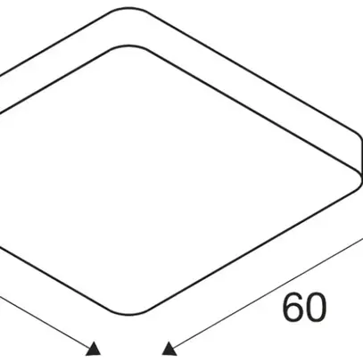 Plafonnier LED SLV MEDO SQUARE 60 DALI 39W 3800lm 3000K 600×600×125mm blanc 