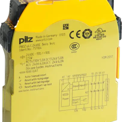 Commutateur d'arrêt d'urgence, surveillance de porte PNOZ s4 C 24VDC 3 n/o 1 n/c 