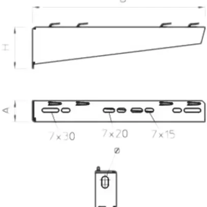 Console pour mur/poteau Bettermann MWAG 12 11 FS pour caniveau à grille 110mm 