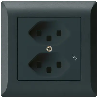 Prise ENC Hager kallysto.line 2×T23 1×S C noir 