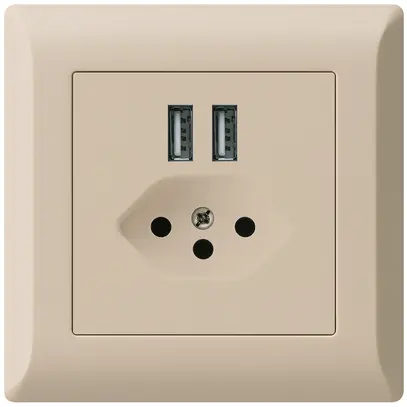 Presa INC 2×USB & T13 kallysto.line 2400mA beige 