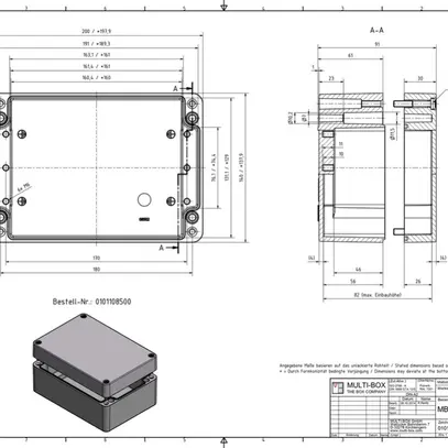 Scatola alluminio SWIB ENSTO AG 140×200×90mm IP66 grigio 
