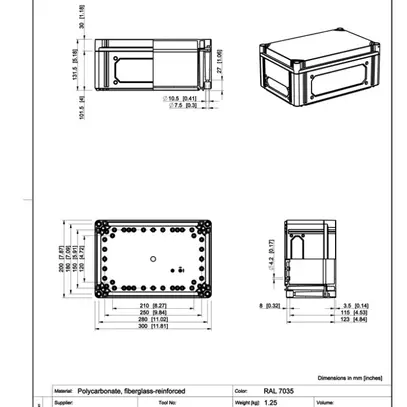 Boîtier d'appareils CUBO C 200×300×130mm 