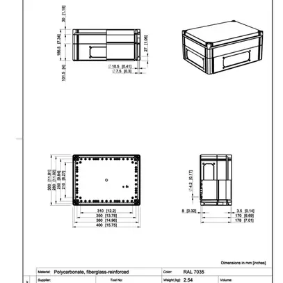 Scatola per apparecchi RW CUBO C 300×400×180 CPCF trasparente 