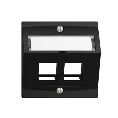 Kit de montage EDIZIOdue F, avec capot de sortie oblique, pour 2×Keystone, noir 