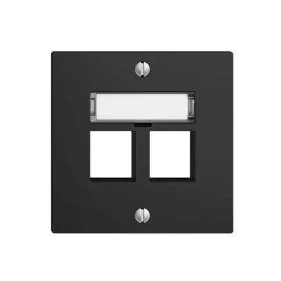 Kit montaggio EDIZIOdue F, uscita dritta, per 2×Keystone, nero 