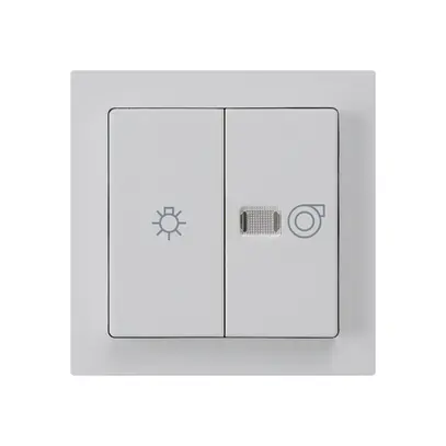 Kit frontale kallysto grigio chiaro 60×60mm c.simbolo illuminazione+ventilazione 