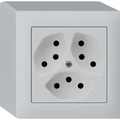 Presa AP kallysto 3×T13 grigio chiaro con protezione bambini 