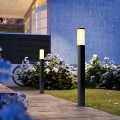 Borne lumineuse Philips Utrecht E27 1×20W plaque de base 810mm IP44 anthracite 
