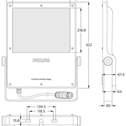 Proiettore LED CoreLine Tempo BVP130 LED160/740 A, grigio 