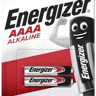 Pila Energizer alcaline, LR61, AAAA, Piccolo, blister a 2 pezzi 