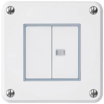 Contatto pulsante INC robusto IP55 2×1P bianco 1×illuminato 