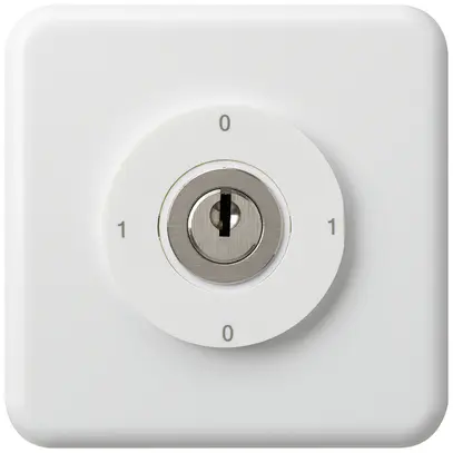 Interrupteur à clé ENC 0/2L blanc basico 