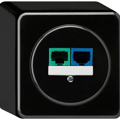 Scatola di raccordo AP DSL basico 2×RJ45 nero 