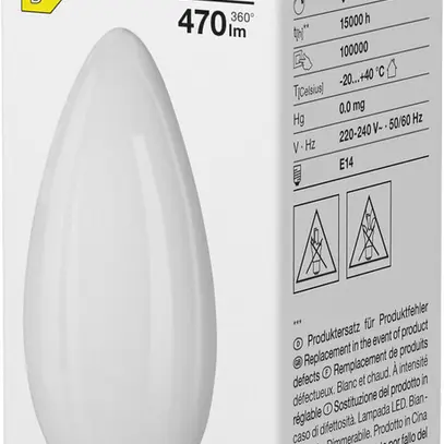 Lampada LED LEDVANCE CLASSIC B E14 3.4W 470lm 827 REG B10.5 opaco Ø35×97mm 