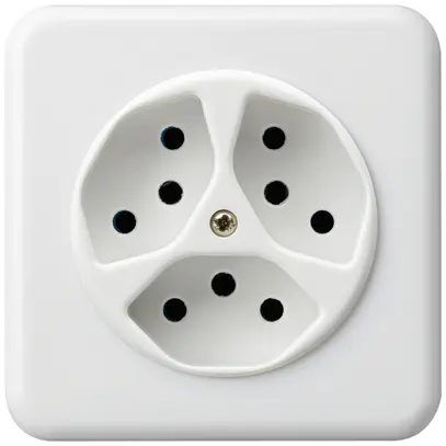 Presa INC basico 3×tipo 13 bianco con protezione bambini 