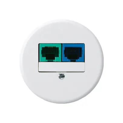 Inserto per scatola INC DSL basico 2×RJ45 bianco 