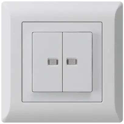 Interruttore pulsante luminoso INC kallysto.line 1/3+3/1 2 lenti grigio chiaro 