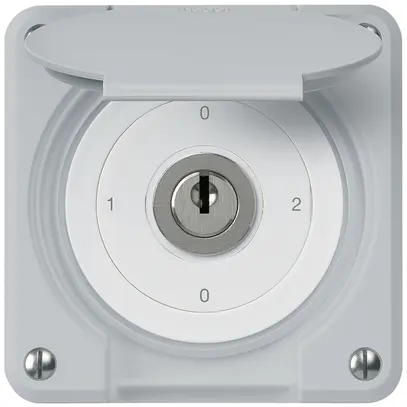Interrupteur à clé ENC robusto IP55 avec clapet S2/1P gris 
