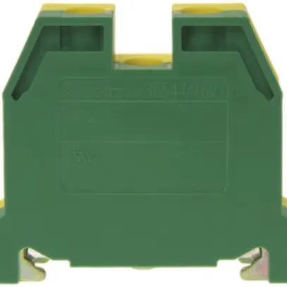 Morsetto di terra componibile Woertz 6…16mm² vite 2×1 DIN 35mm verde/giallo 