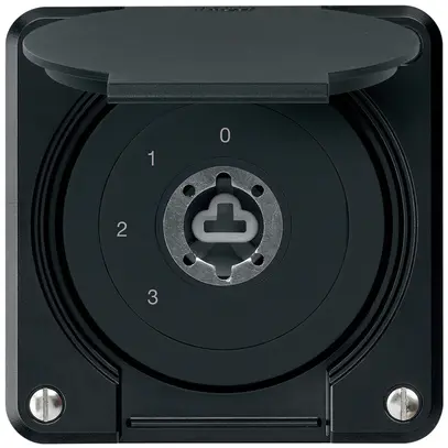 Interruttore a chiave INC robusto IP55 con copertura senza cilindro S5/1P nero 