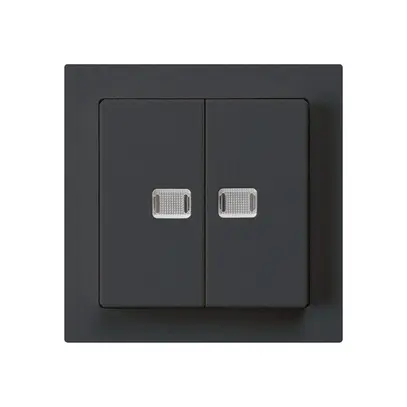 Interruttore pulsante luminoso INC kallysto 1/3+3/1 con 2 lenti nero 