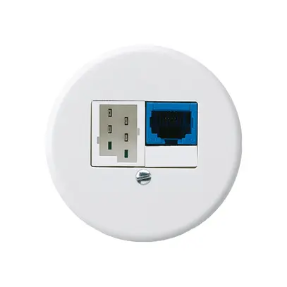 Insert pour boîte ENC DSL basico 1×RJ45/1×T+T blanc 