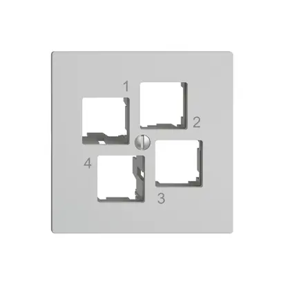 Kit de montage EDIZIOdue EASYNET S-One, pour 4×RJ45, sortie droite, gris clair 