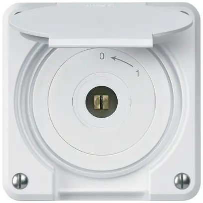 Contatto rotativo chiave quadrata INC robusto IP55 bianco con coperchio 1P 