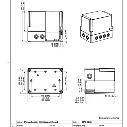 Coffret d'appareil CUBO S 125×175×150 