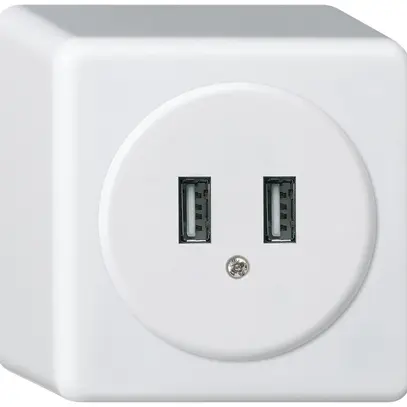 Prise USB AP basico Q 2400mA blanc 
