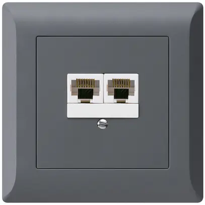 Boîte ENC kallysto.line 2×RJ45u anthracite parallèle 