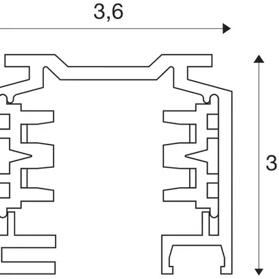 Rail conducteur AP SLV EUTRAC, 3 phases 1m gris argenté 
