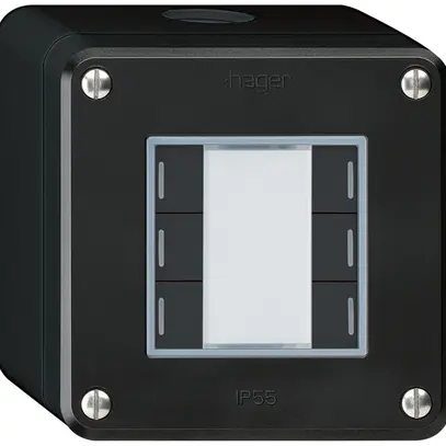 Poussoir AP robusto Q KNX 6× LED RGB s/e-link noir 