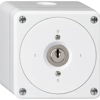 Interruttore a chiave AP robusto senza copertura 0/1P bianco 