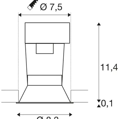 Downlight INC SLV HORN GU10, GU10 50W rond IP20 blanc 