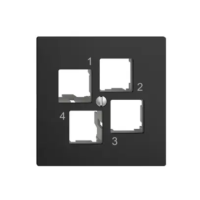 Kit di montaggio EDIZIOdue EASYNET S-One, per 4×RJ45, uscita dritta, nero 