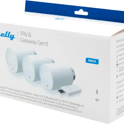 Kit servomoteur RF Shelly BLU TRV SET 3 BLE M30×1.5 1×adaptateur 