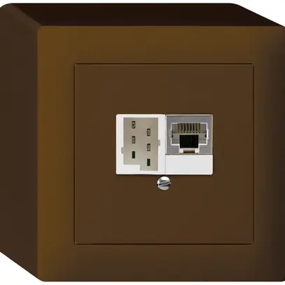 Boîte AP kallysto 1×RJ45s+1×TT83 brun 