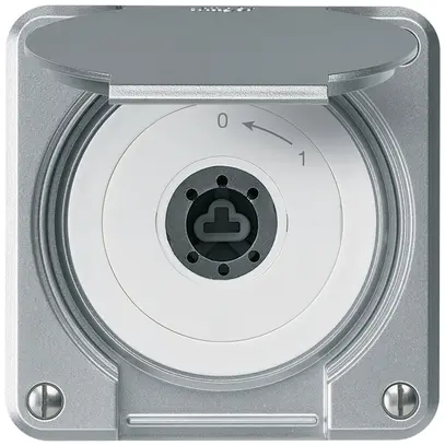 Contact pivotant à clé ENC robusto IP55 aluminium avec clapet sans cylindre 2P 