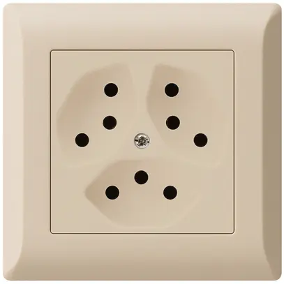 Prise ENC kallysto.line 3×T13 beige avec sécurité enfants 
