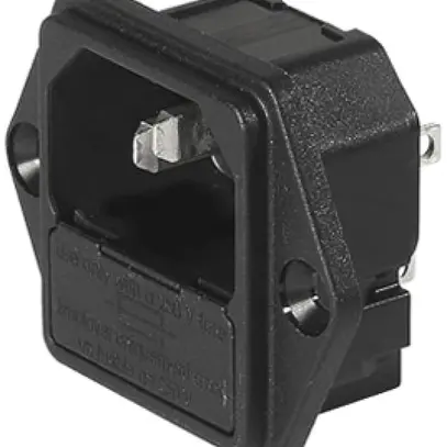 Spina d'apparecchi a elemento INS 3P 113 C14 nero collegam.da saldare 3.8×0.8mm 