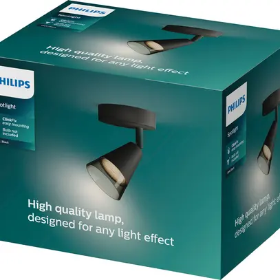 Spot Philips Cleft GU10 1×5W Ø100×127mm noir 